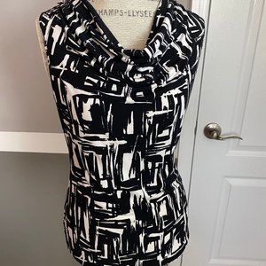 Calvin Klein Black and White Print Tank Shell